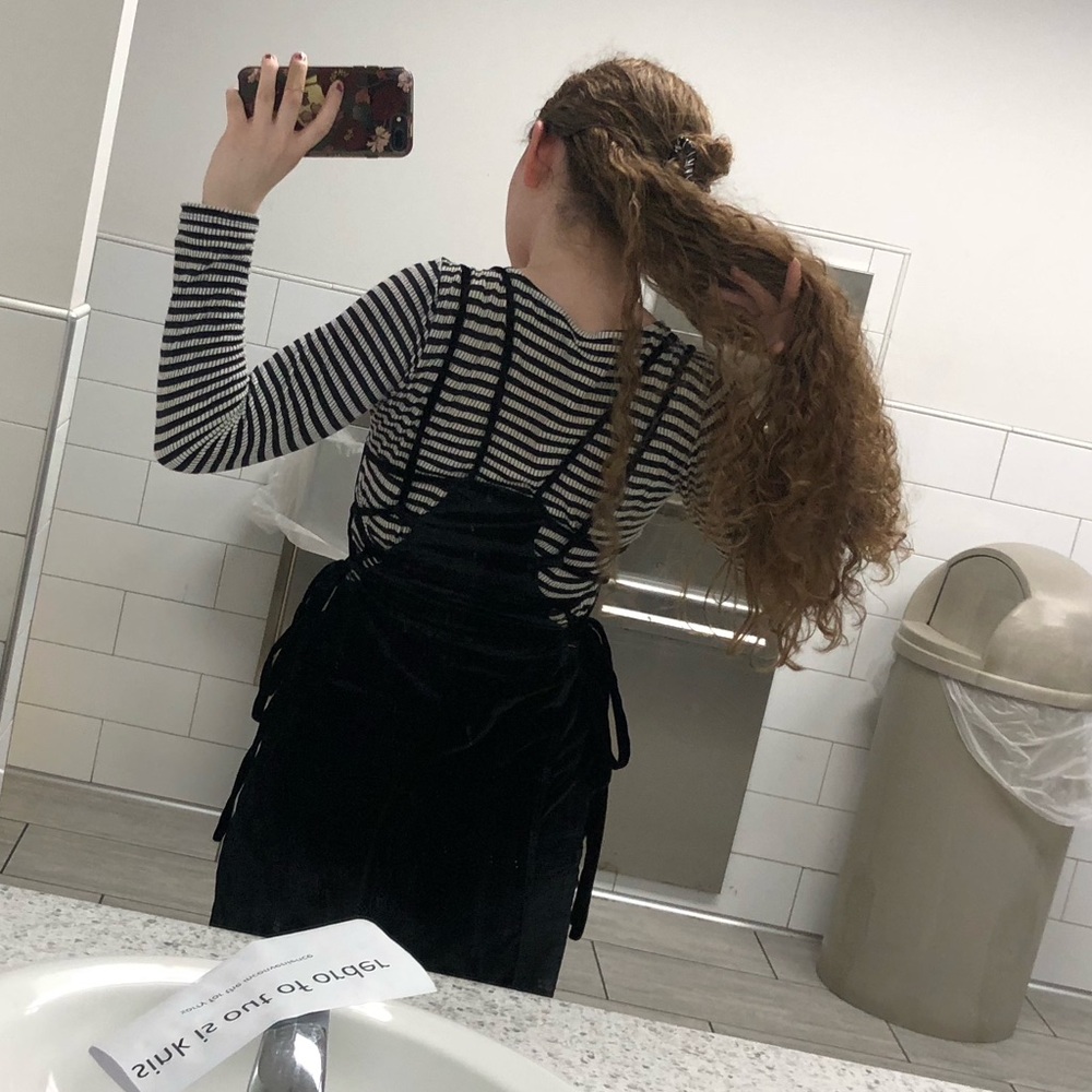 Free people black velvet lace up jumpsuit - Picture 9 of 12